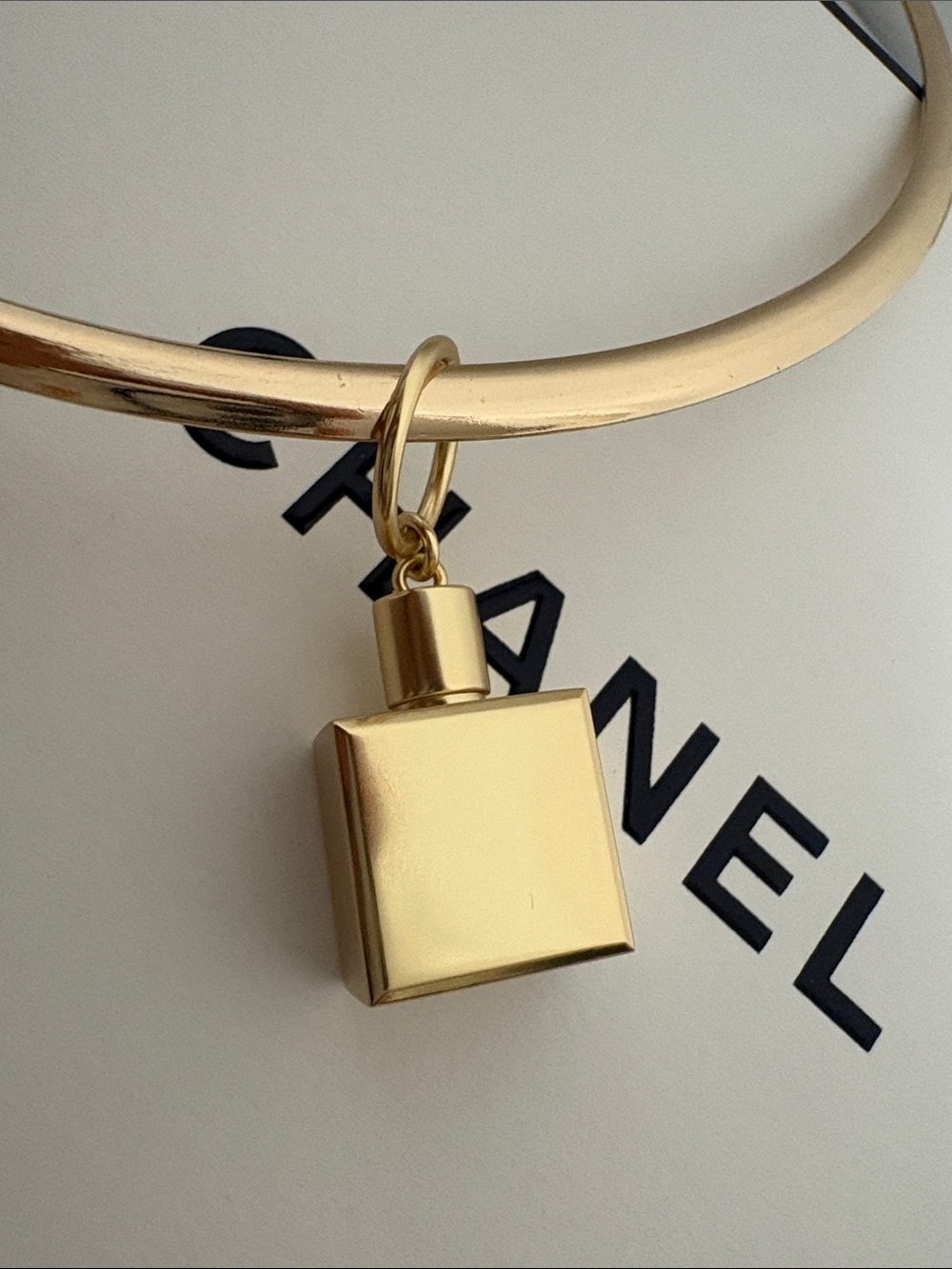 Blue De Chanel Perfume Bottle Charm on Gold Choker Necklace ⭐️✨ - Picture 4 of 7